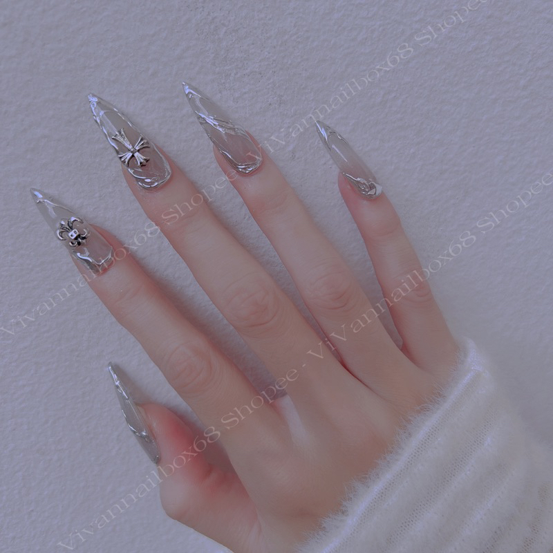 Nail box tráng gương thạch nâu