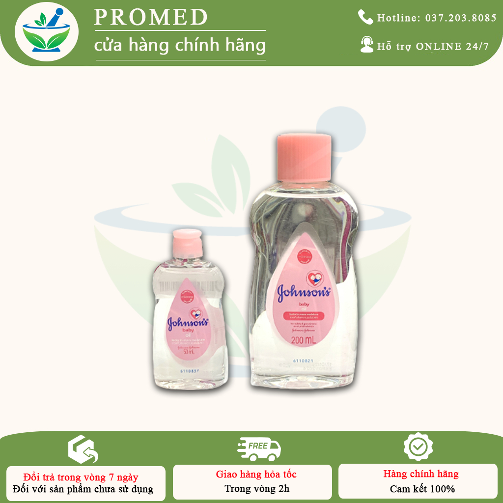 Dầu Massage và Dưỡng ẩm Johnson's Baby Oil 200ml