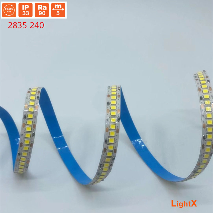 Cuộn led dây dán 12V 2835 - 240 led, led dây 12V, ánh sáng trắng, vàng ấm, trung tính