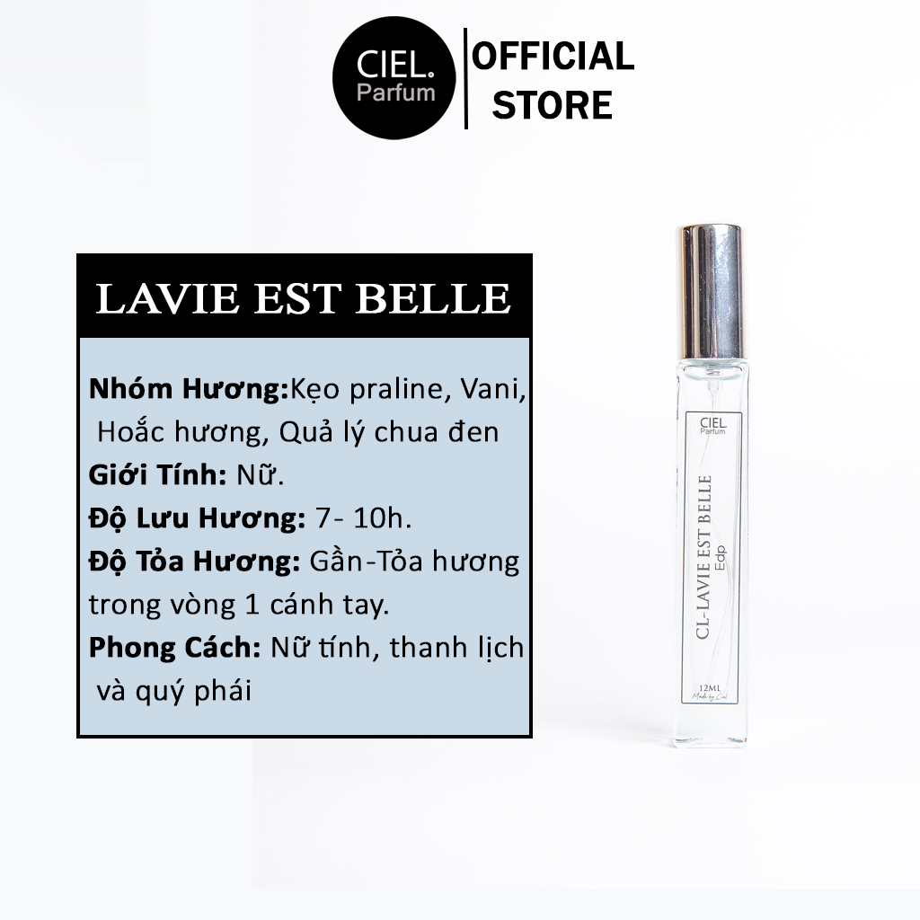 Nước hoa nữ cao cấp CL LAVIE EST BELLE Edp chính hãng CIEL Parfum phong cách nữ tính, thanh lịch và quý phái