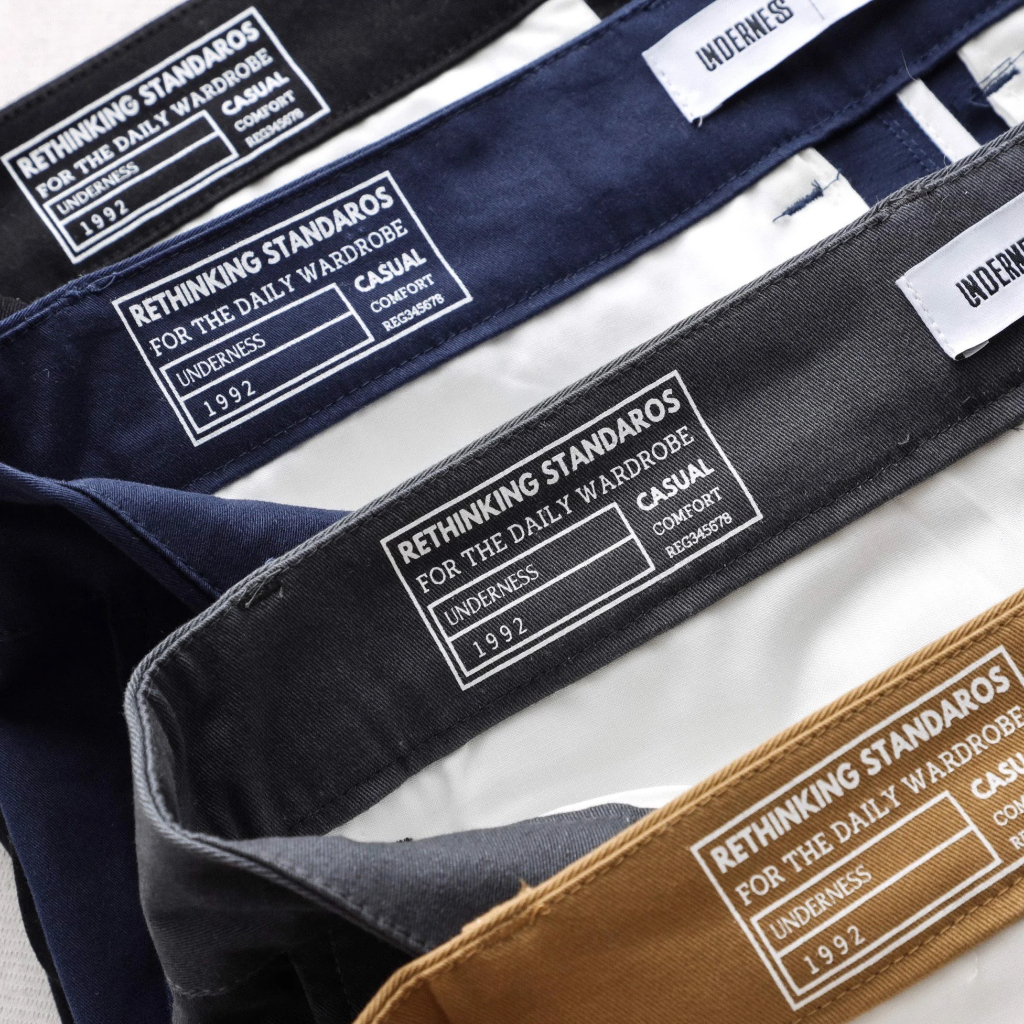 Quần kaki nam UNDERNESS phong cách đơn giản, thanh lịch, chất kaki dày dặn, form slimfit ôm nhẹ