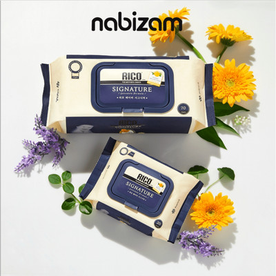 [MKB GIFT] Khăn ướt em bé RICO Signature an toàn, lành tính phù hợp với mọi loại da loại 20 tờ (nắp dán)