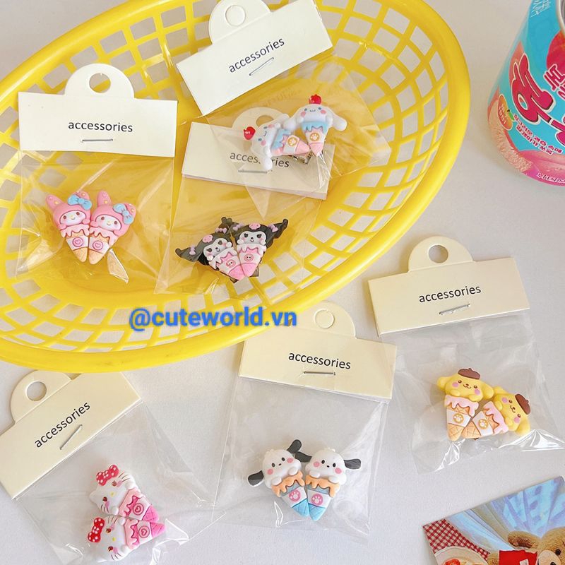 Kẹp Tóc Mái Mini Sanrio Hình Cây Kem