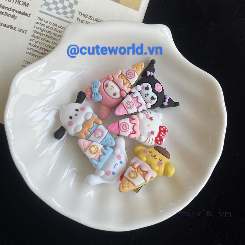 Kẹp Tóc Mái Mini Sanrio Hình Cây Kem