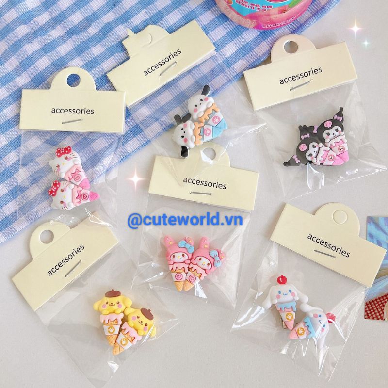 Kẹp Tóc Mái Mini Sanrio Hình Cây Kem