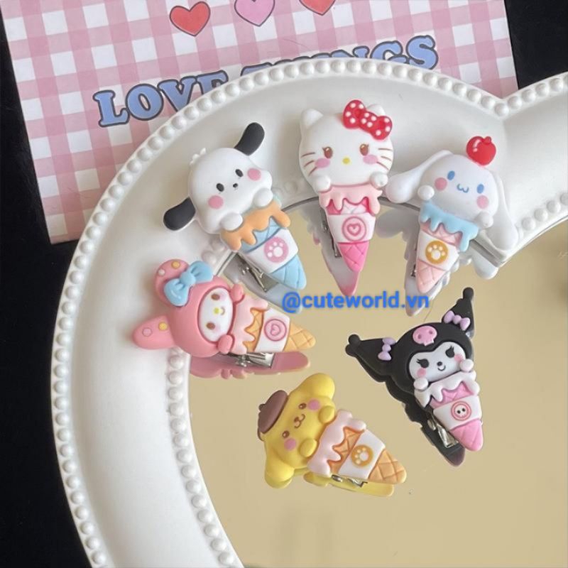 Kẹp Tóc Mái Mini Sanrio Hình Cây Kem
