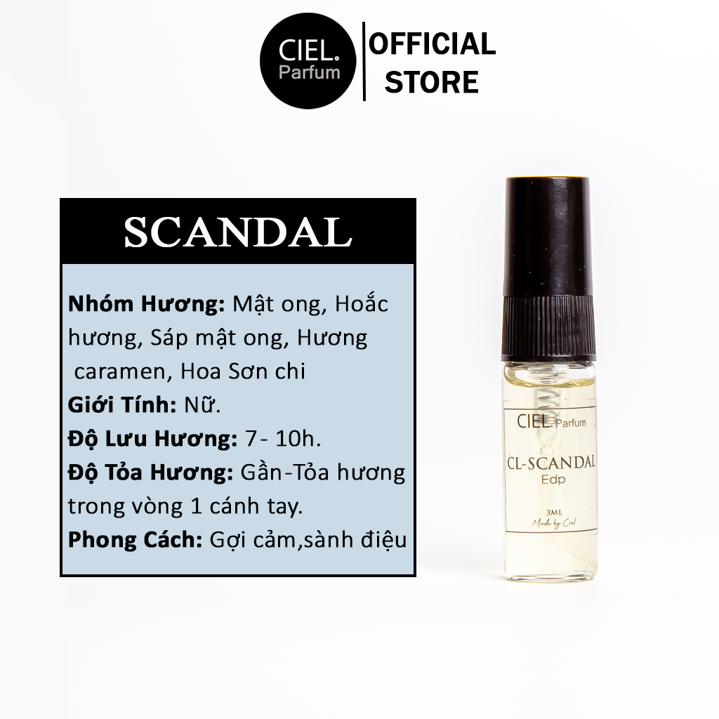 Nước hoa nữ cao cấp CL SCANDAL Edp chính hãng CIEL Parfum phong cách gợi cảm, sành điệu