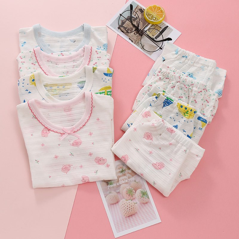 BỘ THUN COTTON GIẤY BÉ TRAI BÉ GÁI
