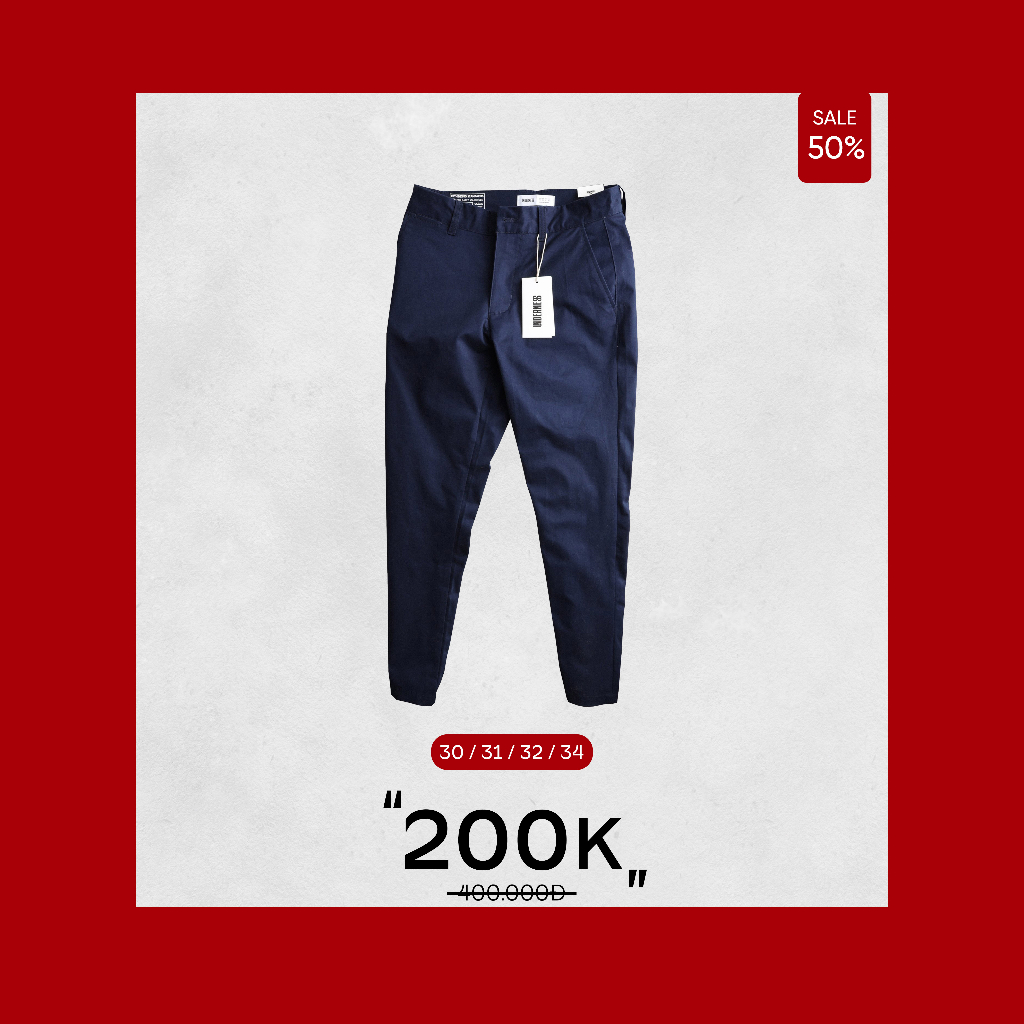 Quần kaki nam UNDERNESS phong cách đơn giản, thanh lịch, chất kaki dày dặn, form slimfit ôm nhẹ