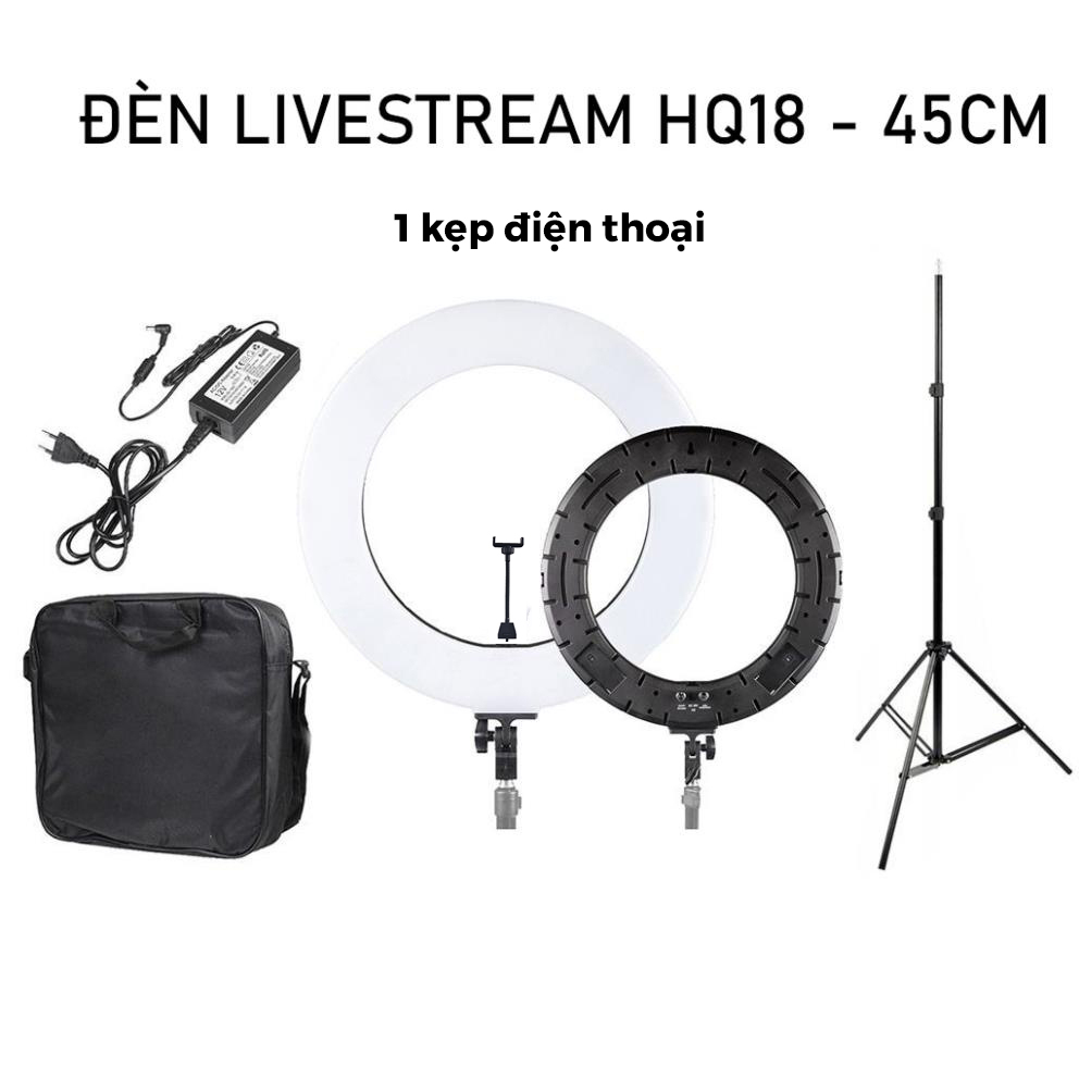 Bộ Đèn Livestream HQ-18 45cm - Cực Chắc Chắn- Hỗ trợ Makeup Quay TikTok - Chính Hãng HD DESIGN