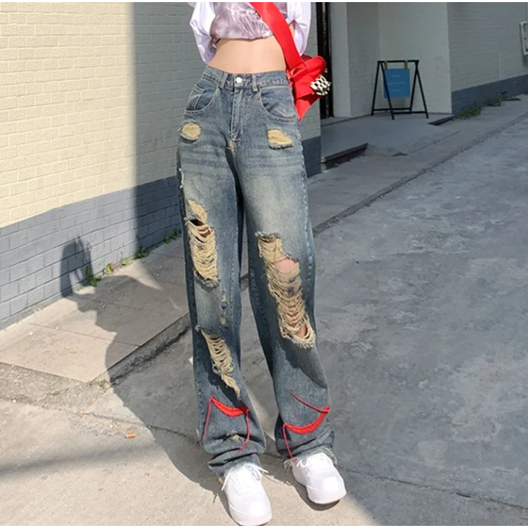 Mua Quần denim rách mùa hè của phụ nữ mỏng phần ing người ăn xin quốc ...
