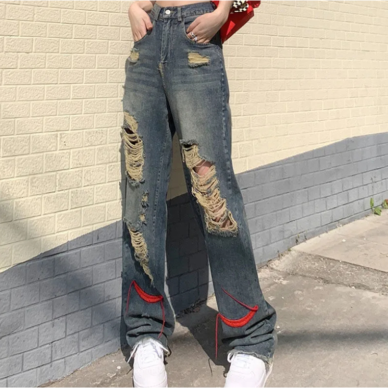 Mua Quần denim rách mùa hè của phụ nữ mỏng phần ing người ăn xin quốc ...