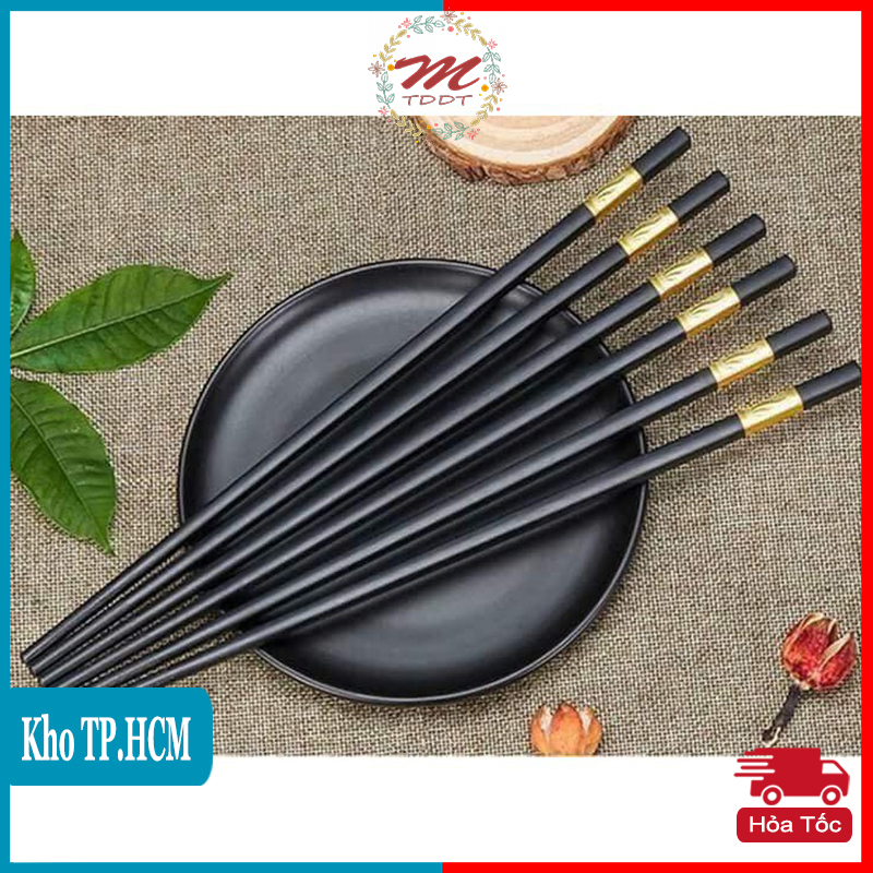 Hộp 10 Đũa Hợp Kim Mạ Vàng Cao Cấp Chịu Nhiệt Lên Đến 260 Độ C - MTDDT