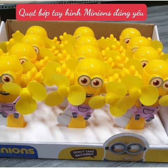 ( Mẫu Minions mới) Quạt cầm tay, quạt bóp tay mini siêu đẹp