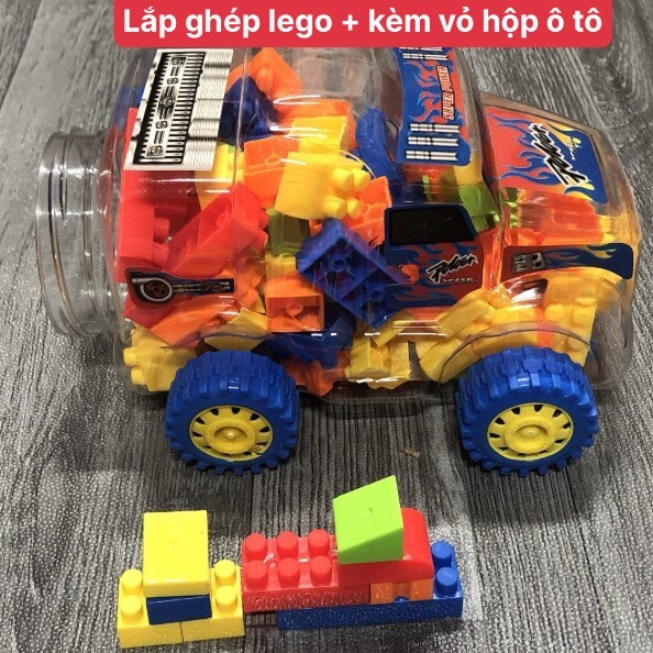Bộ đồ chơi lắp ghép với nhiều chi tiết hộp hình ôtô vừa chơi vừa học cho bé