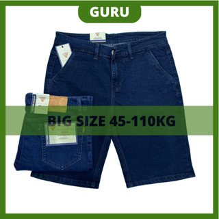 Quần jean bò short nam trung niên túi chéo co giãn form ống suông thỏa mái có big size đại cho bố ba GURU_Mã SHORT2