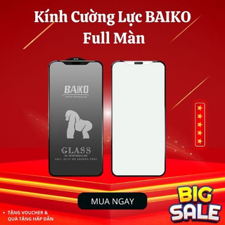 Kính Cường Lực BAIKO Full Màn iP Cao Cấp Có Màng Loa Chống Bụi 7PLUS/8PLUS/X/XS/XR/11/12/13 PROMAX