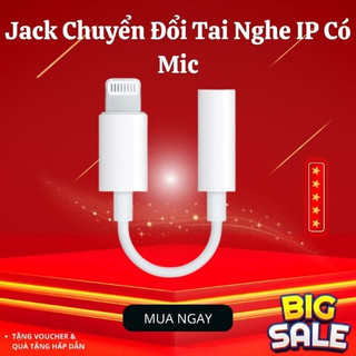 Jack chuyển đổi tai nghe ip có mic - cổng chuyển đổi tai nghe ip sang jack 3.5mm