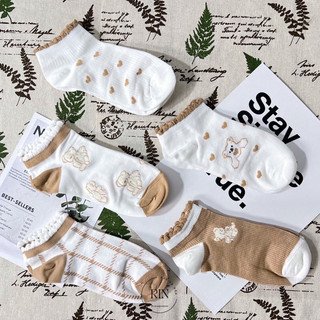 Vớ Cotton vintage lửng ren