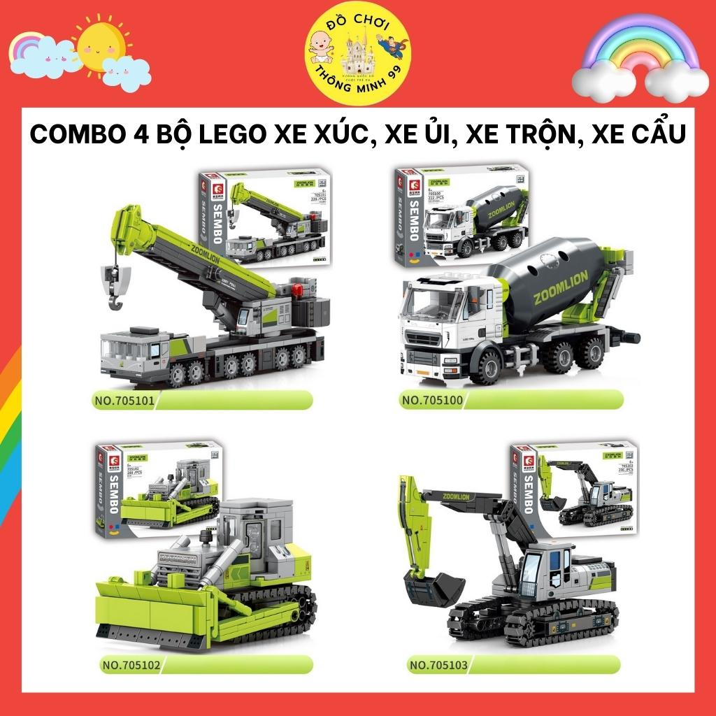 Đồ chơi xếp hình lego xe công trình xây dựng cho trẻ 6 tuổi