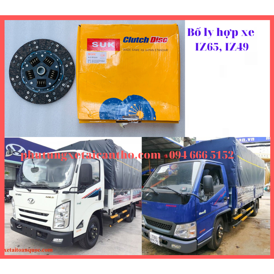 Bố ly hợp, lá côn xe Đô Thành IZ65, IZ49 Hàng SUK Nhật loại tốt -Bản 265mm 24 răng