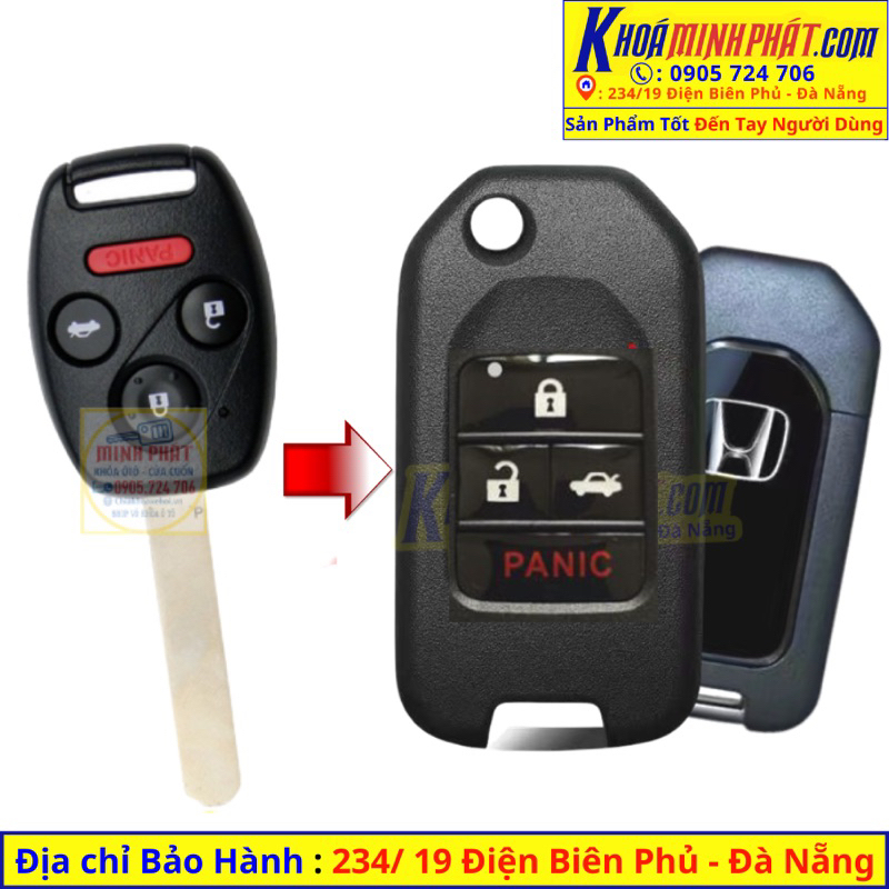 Vỏ Chìa khoá Độ Gập xe Honda Accord, City, Crv, Civic V32