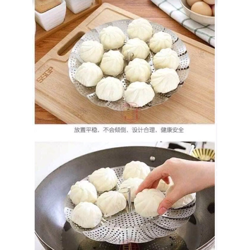 Vỉ hấp  cụp xoè  inox