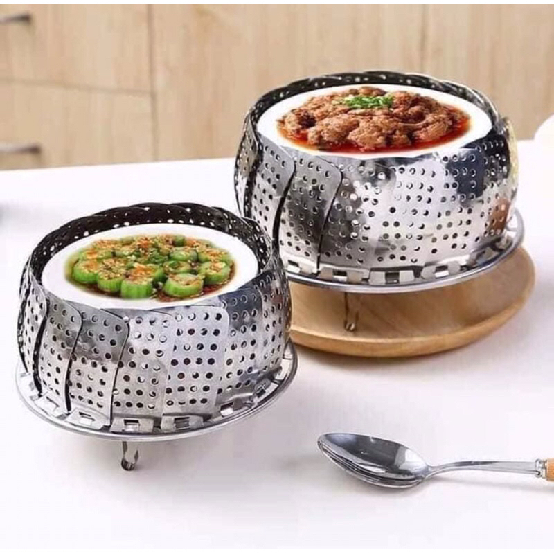Vỉ hấp  cụp xoè  inox