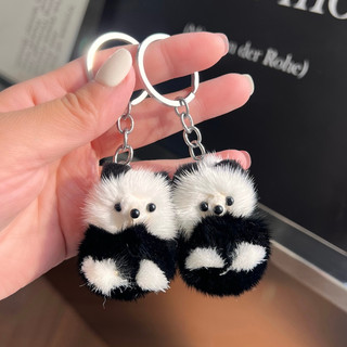 Charm túi xách móc khóa ô tô cao cấp - móc khóa cặp gấu trúc