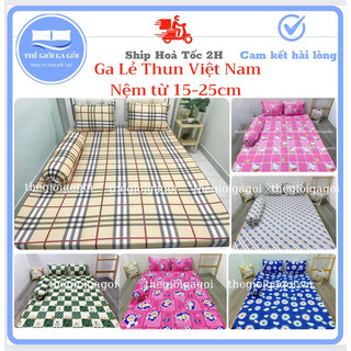 [Nệm cao 13- 25cm] Ga Lẻ Thun Lạnh Cao Cấp Việt Nam,đủ kích thước ( không áo gối)