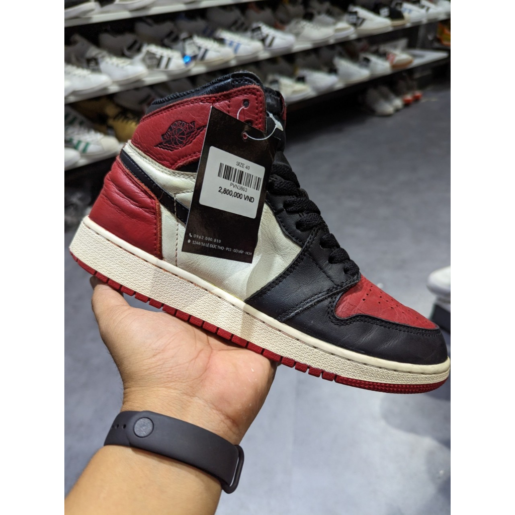 Giày 2hand Jordan 1 Retro High Bred Toe 575441 610
