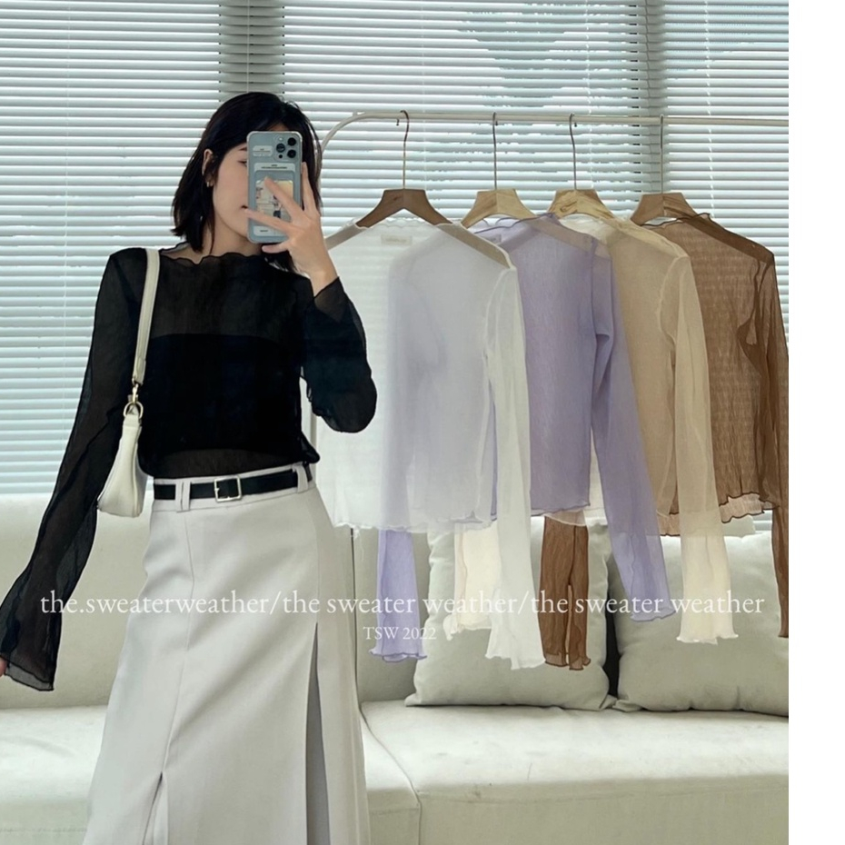 Set áo voan dài tay gồm áo và quây Hari GenZ 505