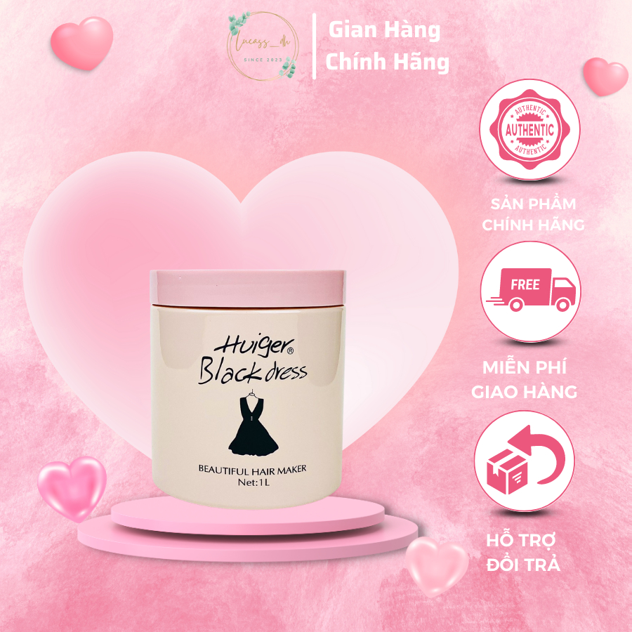 Kem ủ váy xả tóc Huiger Black dress dầu hấp tóc mềm mượt ngay lần đầu tiên 1000ml