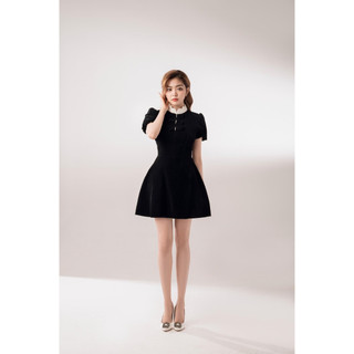 Đầm nhung bigsize dáng xòe nhẹ tay bồng duyên yêu ( Thời trang Vicky G - Anitagreen ) HN0423