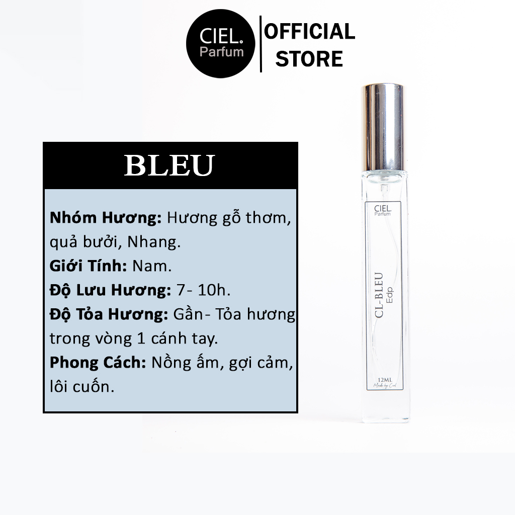 Nước hoa nam cao cấp CL BLEU Edp chính hãng CIEL Parfum phong cách mạnh mẽ quyến rũ, sang trọng lôi cuốn