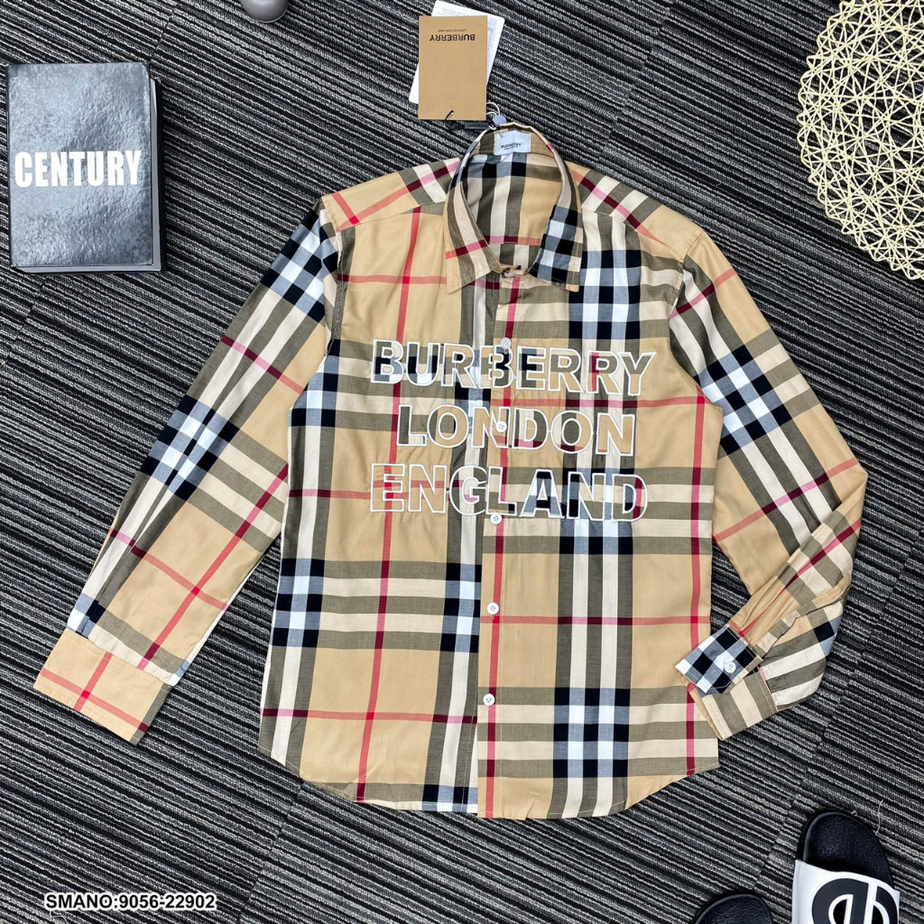 Áo Sơ Mi Nam BBR Kẻ Vàng In Chữ Trẻ Trung Hot Trend Hè 2023