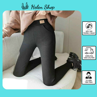 Quần legging lót lông, Quần legging nữ cạp cao lót lông