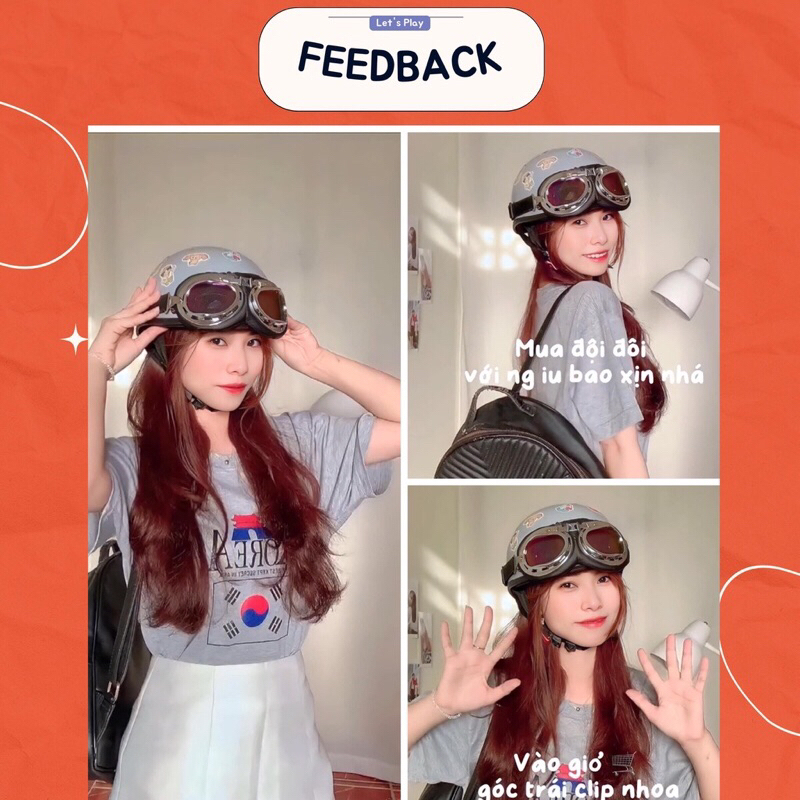 Kính phi công gắn mũ bảo hiểm 1/2 và 3/4 đi phượt trang trí mũ bảo hiểm