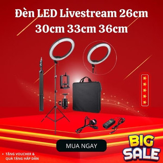 Đèn led livestream 26cm 30cm 33cm 36cm - đèn livestream bán hàng cao cấp hỗ trợ chụp ảnh trang điểm