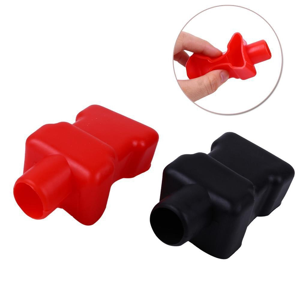 Set 2 nắp đậy đầu cuối bình ắc quy xe hơi bằng cao su  mẫu A/B, vỏ bọc, đầu chụp cách nhiệt pin ô tô
