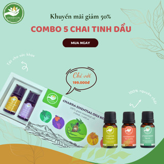 Combo 5 Tinh Dầu Thiên Nhiên Nguyên Chất Chakra Essential Oils Kit - [Loại Cao Cấp]