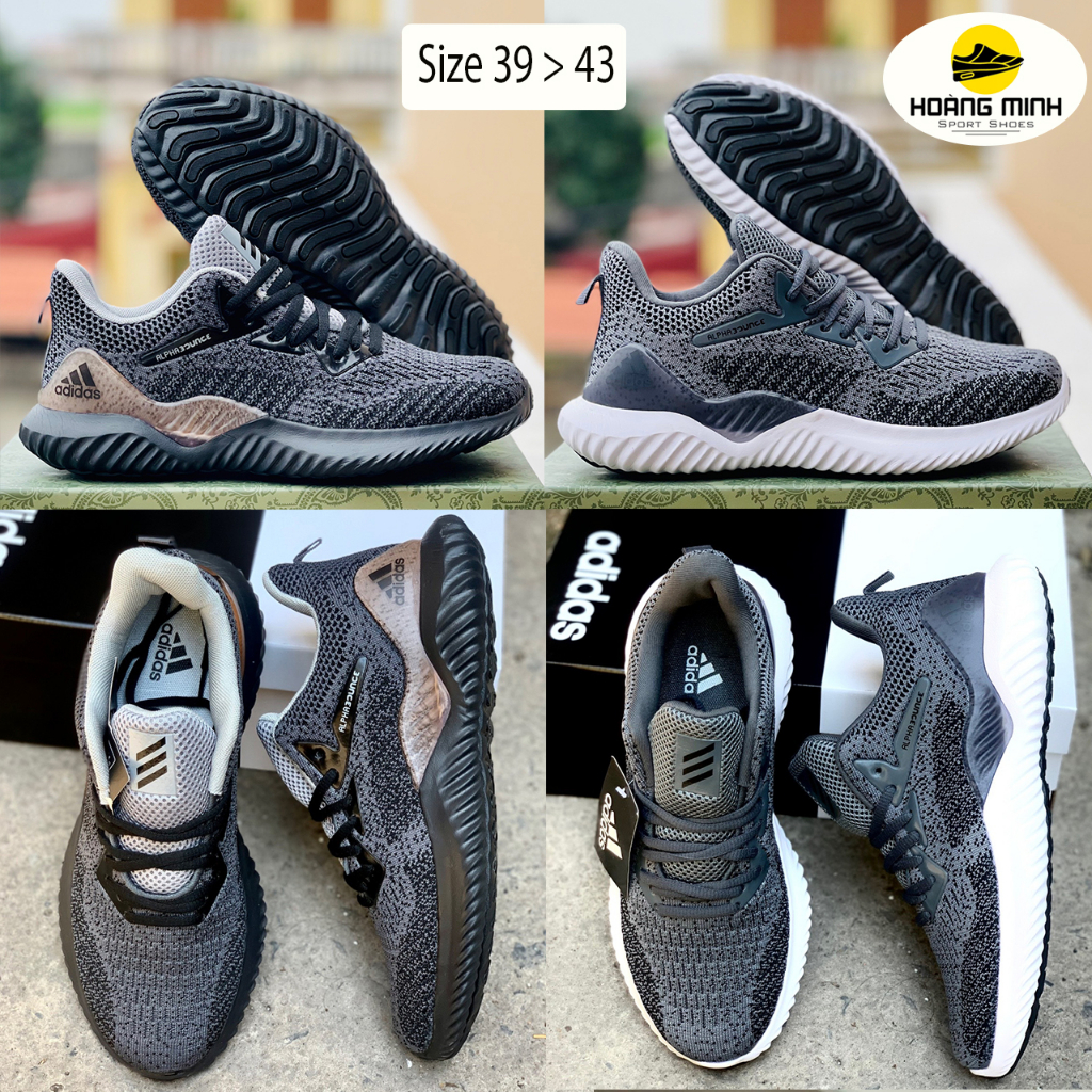 Giày Sneaker Alphabounce, Giày_adidas 2 màu Đen vàng/ Đen trắng/ Full đen Full Box