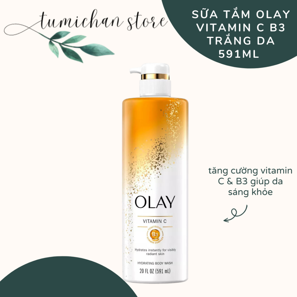 Sữa tắm Olay vitamin C B3 trắng da 591ml bản mới 2023 hàng Mỹ