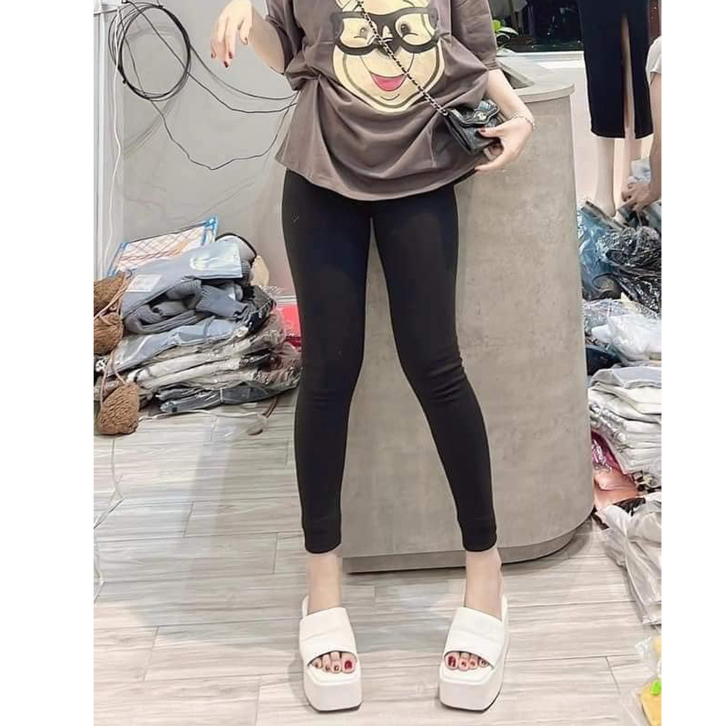 [Mã FATREND2810 giảm đến 30k tối đa 99k] Quần legging nữ dài vải cotton co giãn ôm bó có 4 túi trước sau Geleva LEG521