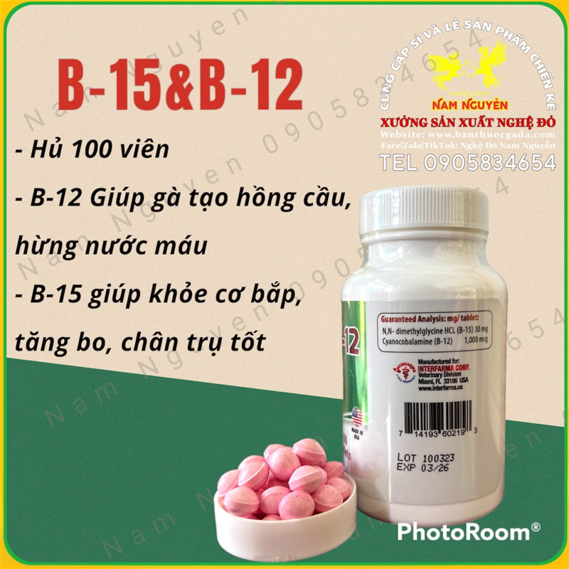 B15&B12 HỦ 100 VIÊN - THUỐC NUÔI GÀ