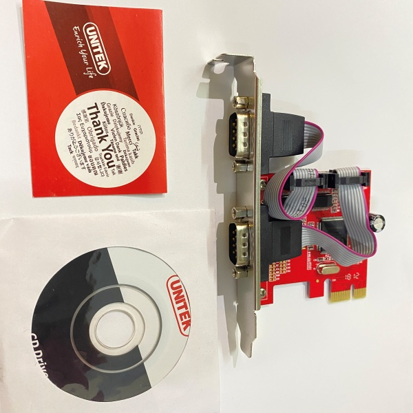 Card PCI-e to 2 cổng Com (RS232) Unitek Y-7504 chính hãng