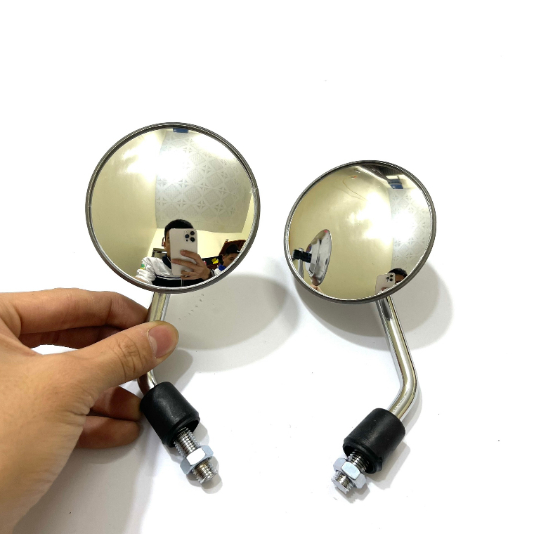 Gương Tròn Xe Máy Cầu Lồi Góc Rộng Chân 8ly Và 10ly
