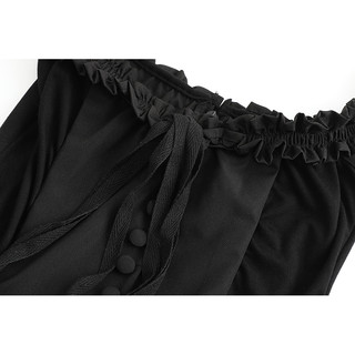đầm 2 dây đen phong cách cá tính gothic