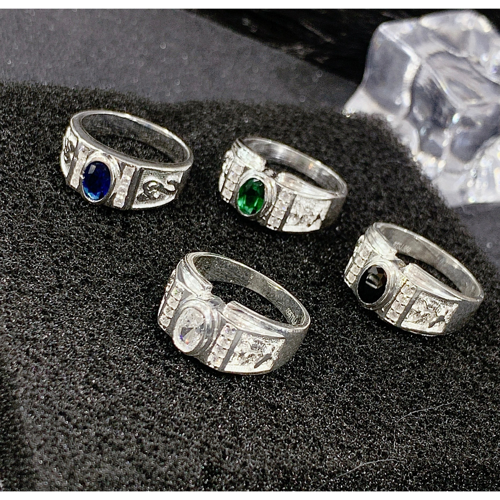 Nhẫn Bạc Bé Trai Hột Oval Màu Đai Đại Bàng