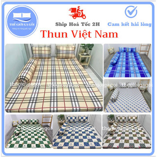 [ Link 1] Bộ Ga 4 món Thun Lạnh Việt Nam( 1 ga + 2 áo gối nằm + 1 áo gối ôm)